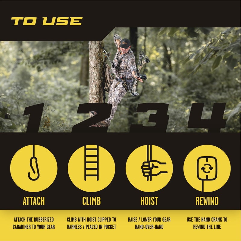 Hunter Safety System Retractable Bow & Gear Hoist, Black, One Size (HSS-GH) - Image 4